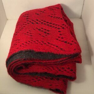 POINT ZERO  Betisti Red Grey Cowl Scarf Reversible
